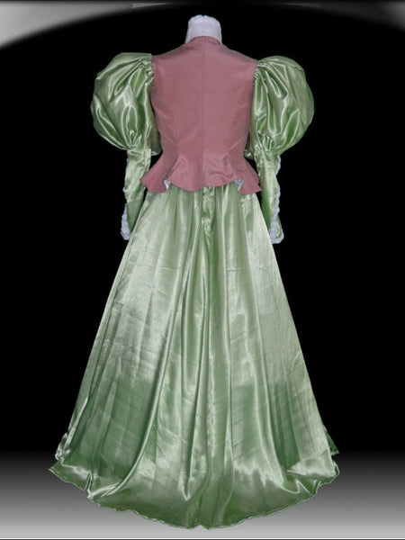 Leg'o Mutton Sleeve Free Shipping US Handmade Victorian Costume Walking Suit Belle Epoque era theatre historical Dress movie