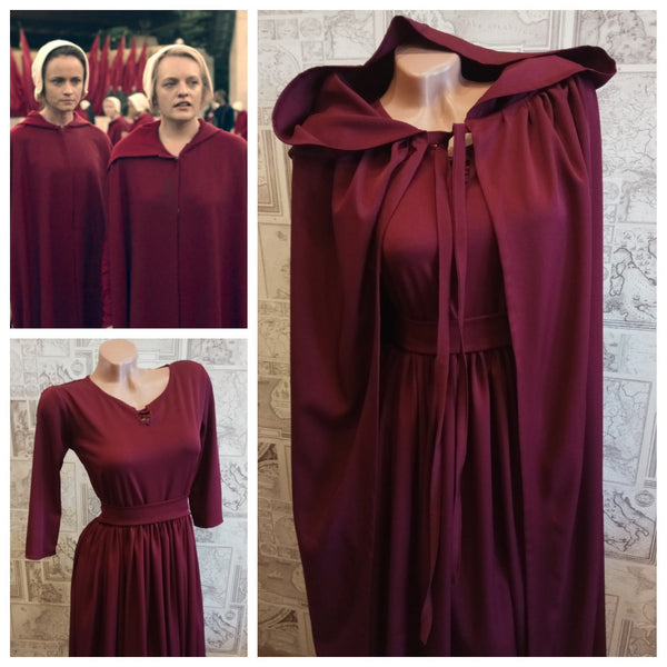 Handmaids tale bonnet Burgundy dress Handmaid tale Offred costume Plus size Halloween costume womens Handmaid's tale costume Full costume