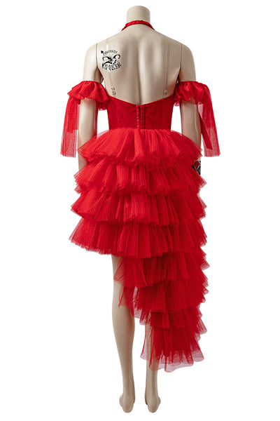 Women Red Dresses Outfit from Suicide Squad Harley Quinn Cosplay Costume