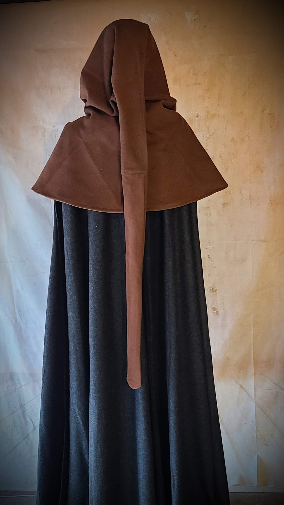 Handmade Costume Medieval middle Ages Hood Liripipe Cotehardies