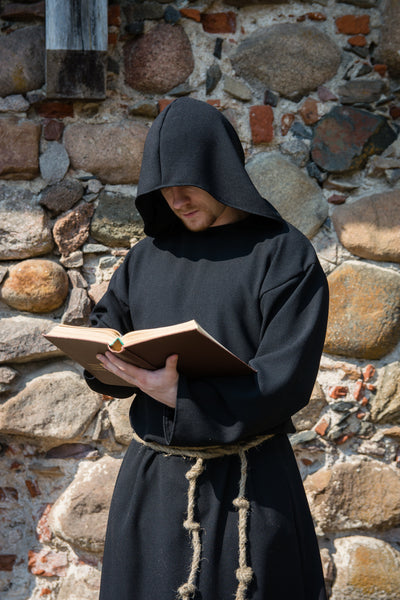 Priest habit Ritual clothing Grim Reaper costume Mage robe Wizard tunic Warlock dress Hooded monk robe Medieval robe Cultist costume