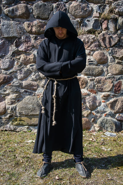 Priest habit Ritual clothing Grim Reaper costume Mage robe Wizard tunic Warlock dress Hooded monk robe Medieval robe Cultist costume