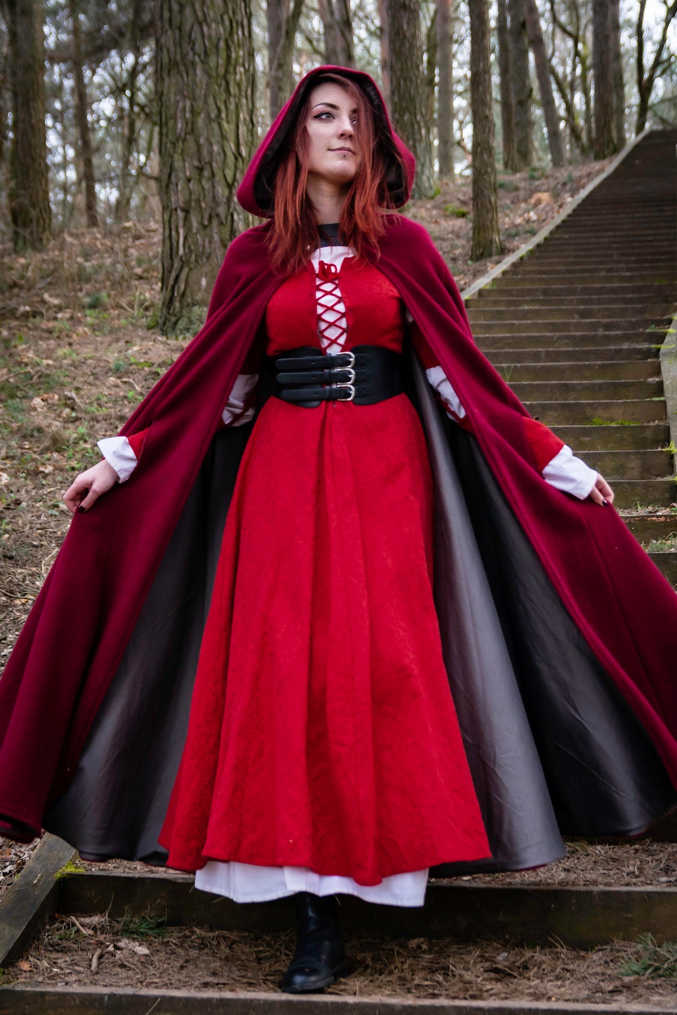 Viking cloak Hooded cape Historical cloak Lined cloak Fantasy cloak Celtic cloak Hooded cloak with arm slits Medieval cloak