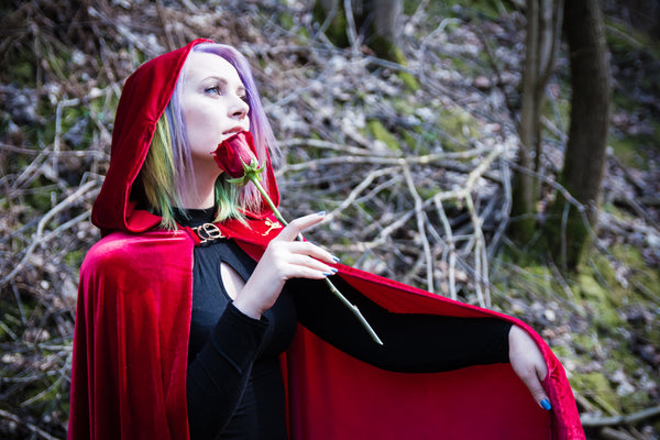 Medieval Cloak Red Cloak Bridal Cape Hooded Cloak Fantasy Cloak Hooded Cape Red Riding Hood