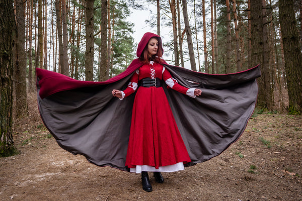 Viking cloak Hooded cape Historical cloak Lined cloak Fantasy cloak Celtic cloak Hooded cloak with arm slits Medieval cloak