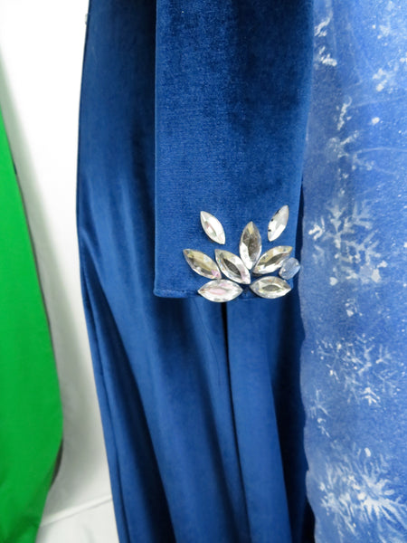 Winter Blue Dress Gown Costume Cosplay Adult Size Ice Snow Queen Inspired Frozen Christmas Holiday