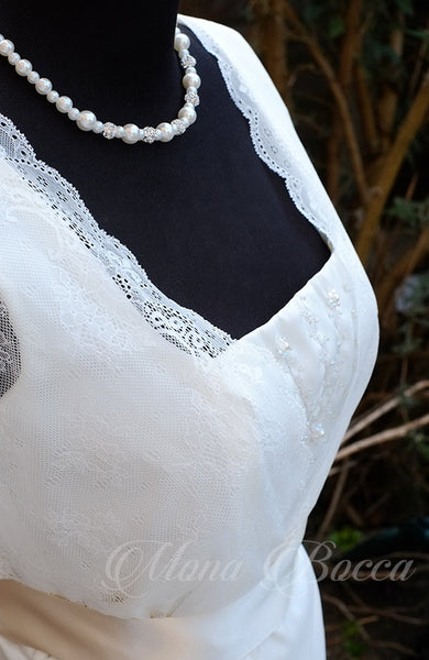 Handmade in England Titanic vintage styled Made to order Ivory Edwardian styled wedding dress ivory debutante gown
