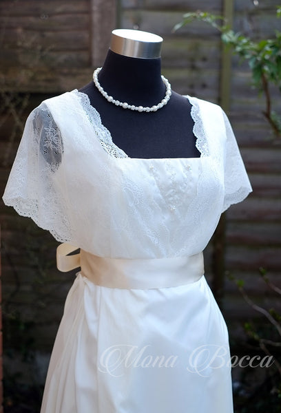 Handmade in England Titanic vintage styled Made to order Ivory Edwardian styled wedding dress ivory debutante gown