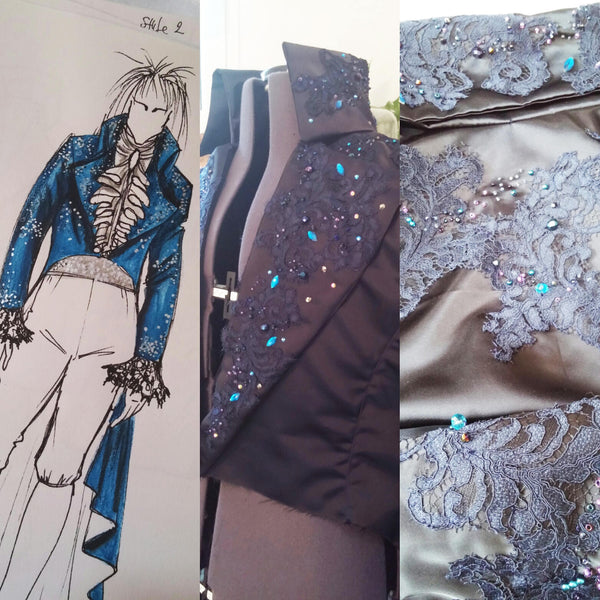 David Bowie Labyrinth Cosplay men Costume Larp renaissance costume set MADE TO ORDER Jareth The Goblin King ball blue jacket