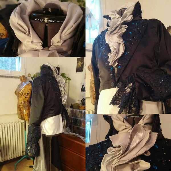 David Bowie Labyrinth Cosplay men Costume Larp renaissance costume set MADE TO ORDER Jareth The Goblin King ball blue jacket