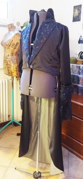David Bowie Labyrinth Cosplay men Costume Larp renaissance costume set MADE TO ORDER Jareth The Goblin King ball blue jacket
