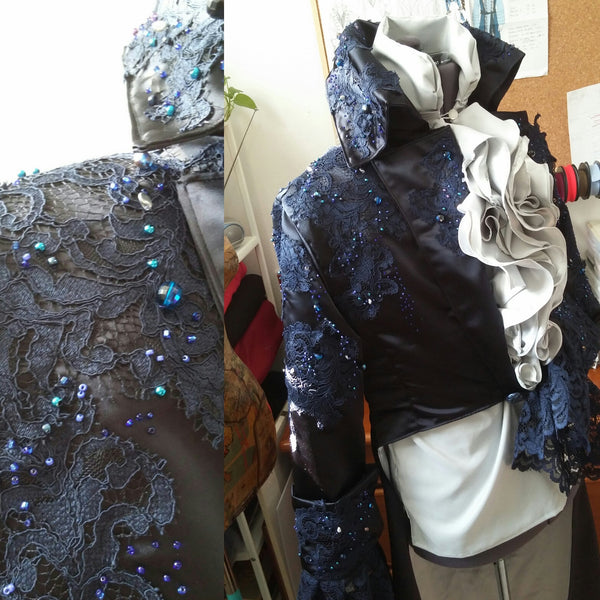 David Bowie Labyrinth Cosplay men Costume Larp renaissance costume set MADE TO ORDER Jareth The Goblin King ball blue jacket