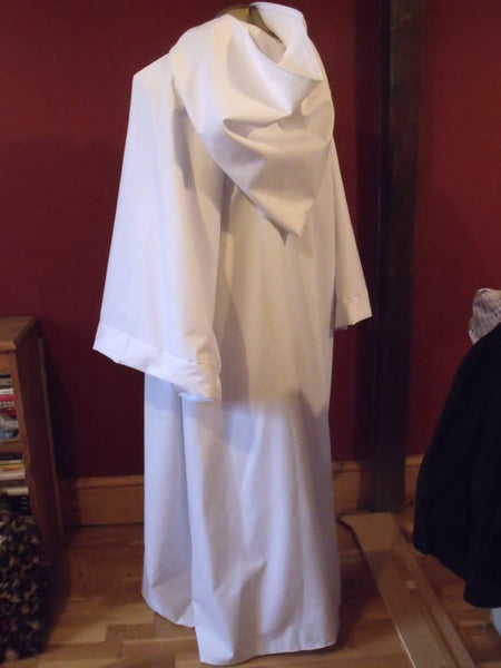 Drill Larp Pagan Fantasy Jedi Robe In White Cotton