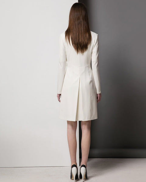 Regal coat dress Tailored dress ivory winter coat custom made dress bridal Kate Middleton dress Christening dress Cream Coat dress