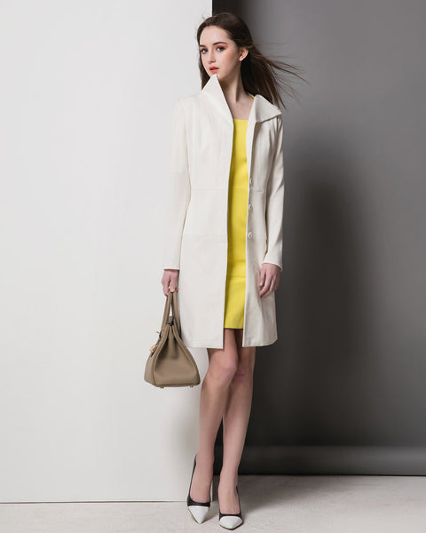 Regal coat dress Tailored dress ivory winter coat custom made dress bridal Kate Middleton dress Christening dress Cream Coat dress