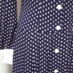 Long sleeve retro polka dot dress 1940s style Kate Middleton polka dot navy blue dress duchess of cambridge Midi polka dot shirtdress