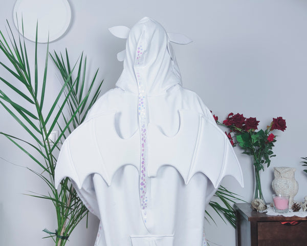 Unisex cut male or female Kigurumi white dragon
