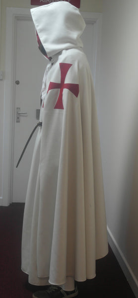Drill surcoat and lined cloak Knights Templar White cotton