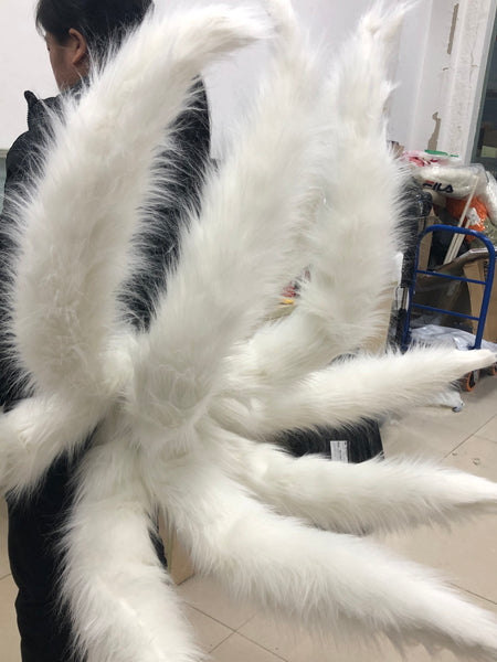 Prop White and Pink Brown Color Nine Tails LOL Ahri's Tail Ahri Cosplay Costume