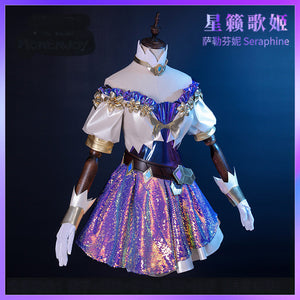 Cosplay Costume Dresses Shoes Wig Outfit LOL The Starry-Eyed Songstress Seraphine