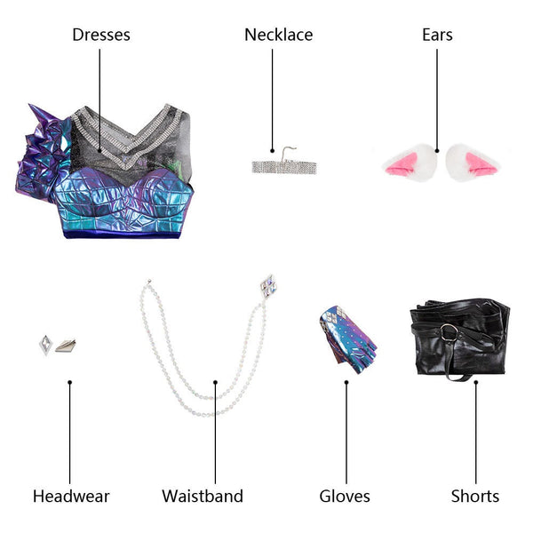 Dresses Wigs Shoes Outfit LOL KDA all out Ahri Cosplay Costume