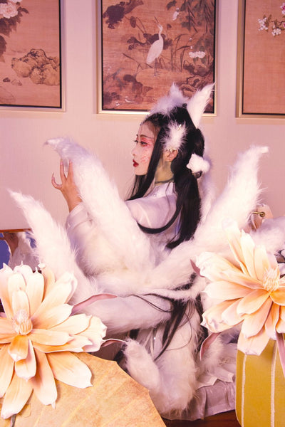 Prop White and Pink Brown Color Nine Tails LOL Ahri's Tail Ahri Cosplay Costume