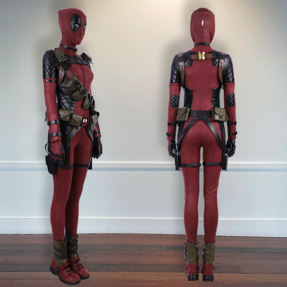 knee length dresses for ladies Outfit Wanda Wilson Lady Deadpool Halloween Costume Cosplay Lady Deadp –  Cosplayrr