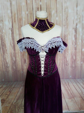 Original model dark elf larp costume Magic the Gathering boneless corset liliana MTG cosplay gothic dress fantasy dress