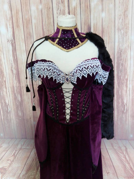 Original model dark elf larp costume Magic the Gathering boneless corset liliana MTG cosplay gothic dress fantasy dress