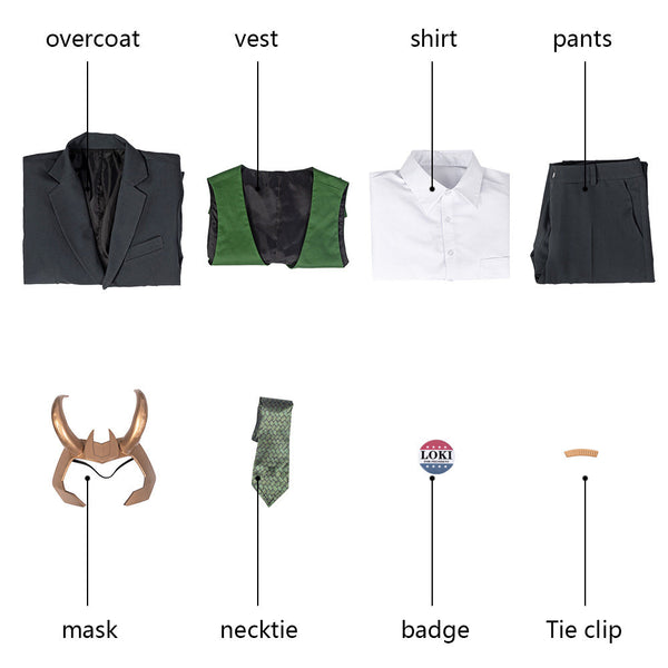 Cosplay Costume Crown and Suit Loki Season 1 Loki