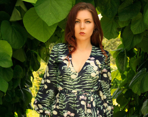 Dress with floral ornaments fashion summer dress Long sleeve dress