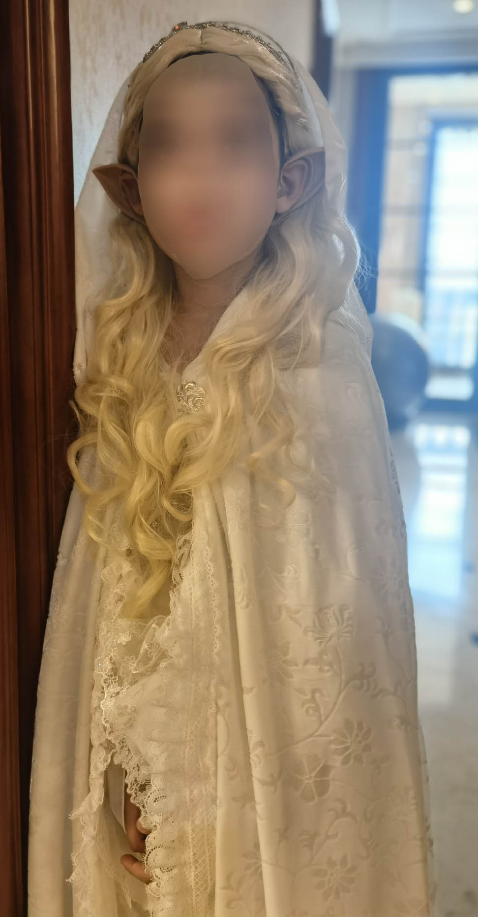 white hooded elf dress etsy Elven dress cape robe hood white lace Lord of the Rings fairy elf dres –  Cosplayrr