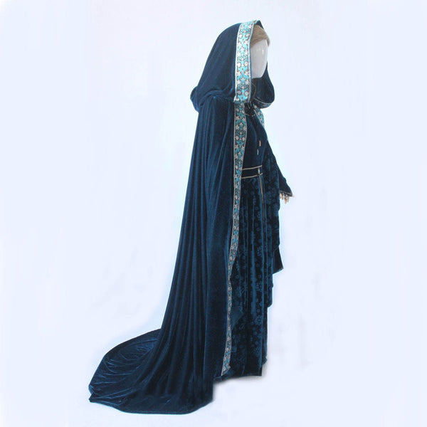 Elven dress cape robe hood white lace Lord of the Rings fairy elf dress Galadriel dress