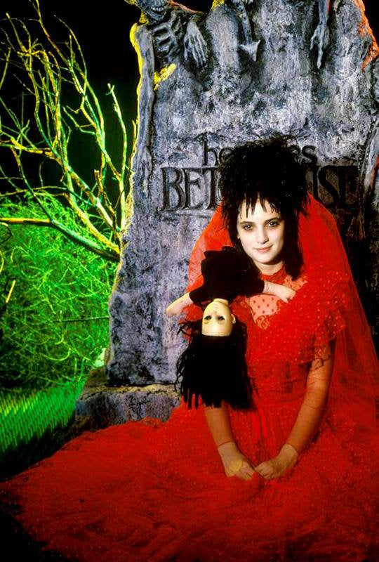 open lace back dress Beetlejuice 2024 Lydia Deetz / Beetlejuice Cosplay Costume Red Wedding  Outfits Halloween Carnival Suit main image 1