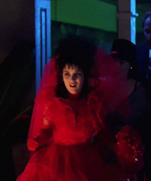 Red Beetlejuice Lydia wedding dress