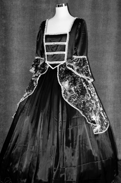 Handmade woman Carnival dress Steampunk Goth Rococo movie dress Vampire READY TO SHIP Marie Antoinette Costume
