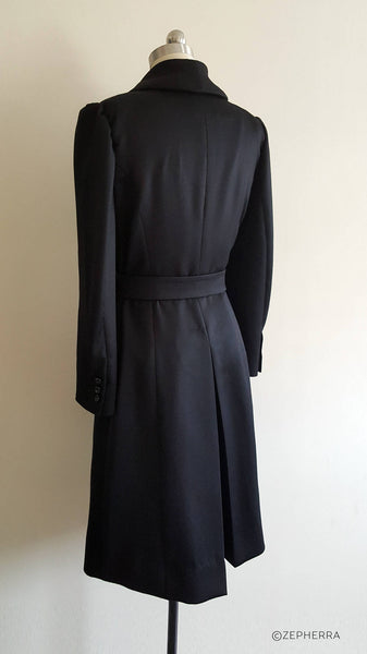 Cosplay Mary poppins black wool jacket custom made vintage 1950s inspired coat Mary Poppins Coat black wool coat Black costume coat