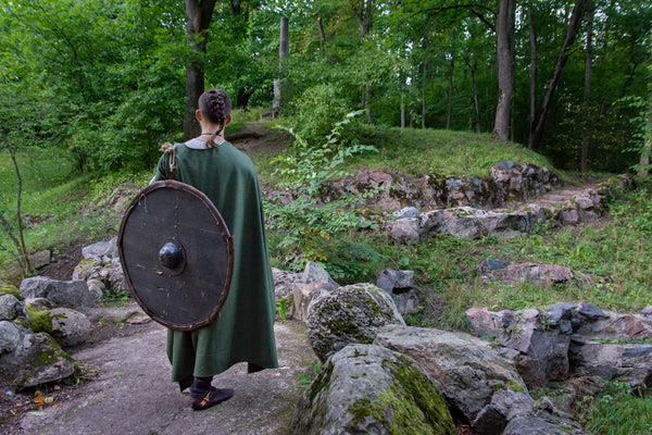 Medieval Viking Wool Cloak LARP Cosplay Historical Costume Accessory Hoodless Celtic Cape