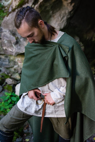 Medieval Viking Wool Cloak LARP Cosplay Historical Costume Accessory Hoodless Celtic Cape