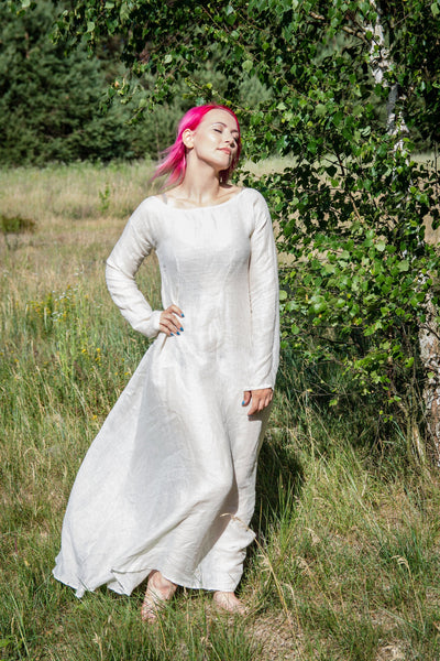 Historical chemise Medieval linen shift Celtic nightgown Fantasy LARP dress Medieval linen underdress Viking style dress