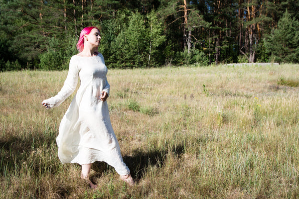 Historical chemise Medieval linen shift Celtic nightgown Fantasy LARP dress Medieval linen underdress Viking style dress