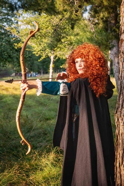 Cosplay Merida Brave dress adult+brooch costume princess inspired cloak