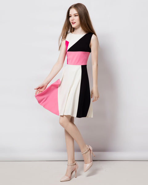 Custom made dress Geometric dress Petite Plus size Skater dress Modern dress asymmetrical elegant dress