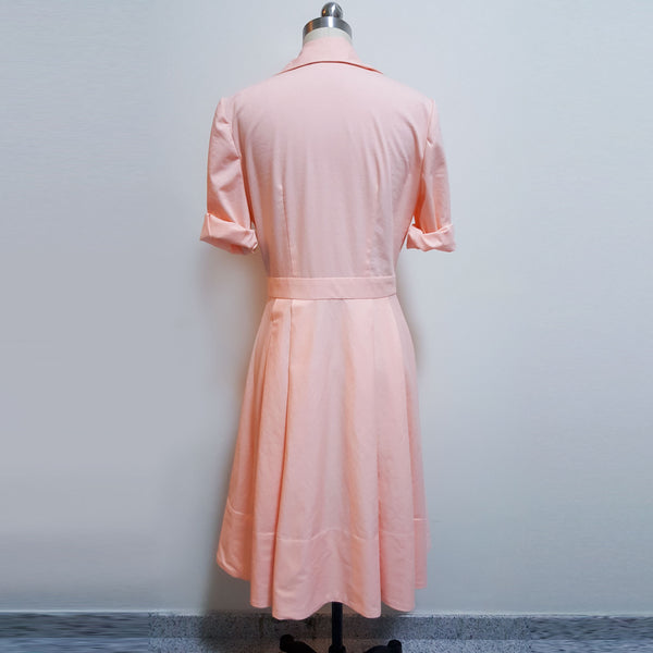 Leighton Meester Orange Dress 1940s shirt dress Summer dress sun dress custom Monte Carlo Movie dress Peach dress Orange shirtdress