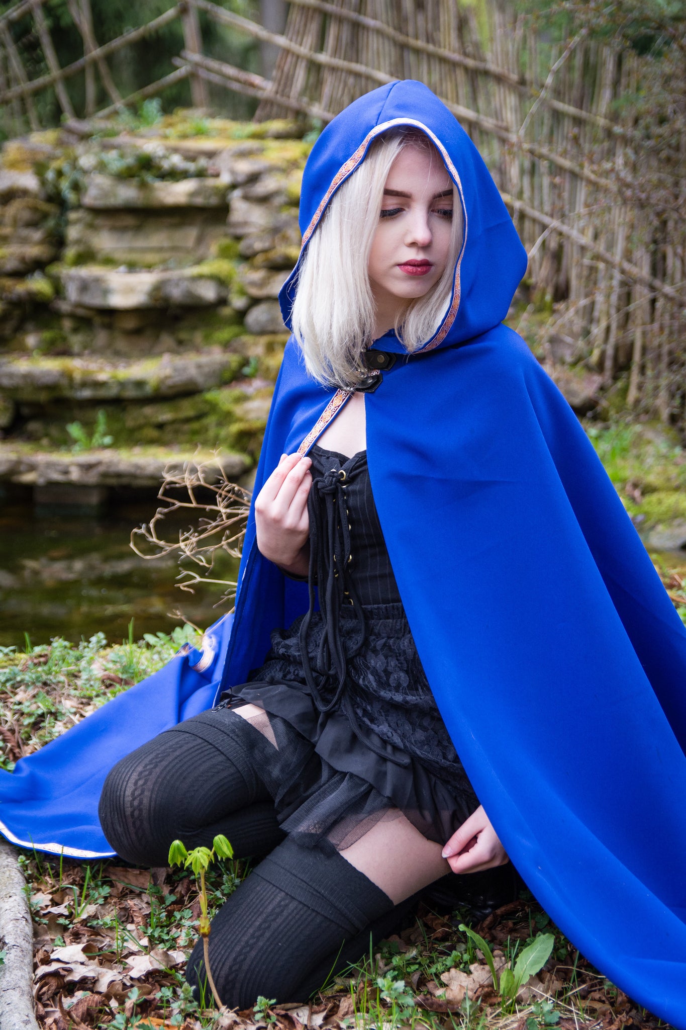 Elven Cape Fantasy Medieval Attire Wizard LARP Garb Cosplay Costume Renaissance Fair Wear Mystical Hooded Cloak