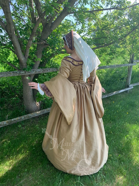 Katherine Parr Boleyn Queen French hood costume NEW Purple Gold Tudor Court mid 1500s princess Royalty Renaissance dress