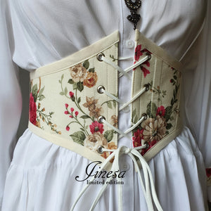 Women corset Prom corset belt Renaissance corset Ren faire corset Gift for her NEW corset belt bones Waist corset red floral Custom