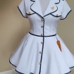 Nautica Rockabilly dress, Navy Military Lady dress with hat militarily side cap