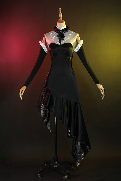 Genshin Impact Concert Women Black Cheongsam Dress Wig Outfit Ningguang Cosplay Costume