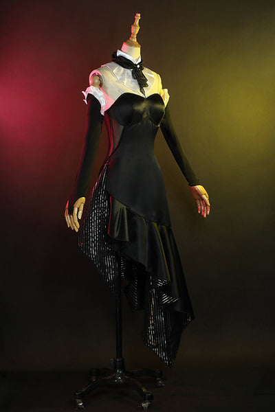 Genshin Impact Concert Women Black Cheongsam Dress Wig Outfit Ningguang Cosplay Costume